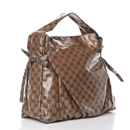 Gucci Crystal Monogram Medium Hysteria Tote Brown 3 of 10