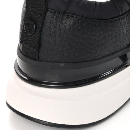 Chanel Calfskin Mesh Lycra Suede Womens Logo Sneakers 38 Black 9 of 10