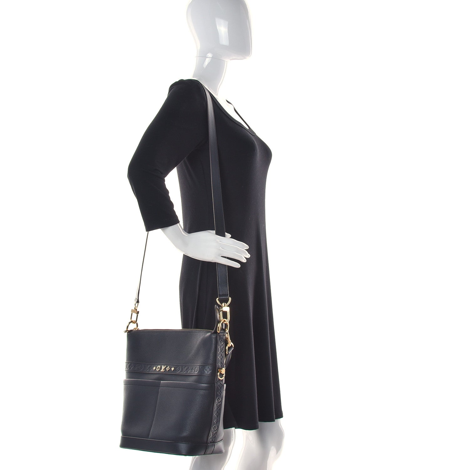 Louis Vuitton Calfskin Cruiser GM Black 2 of 11