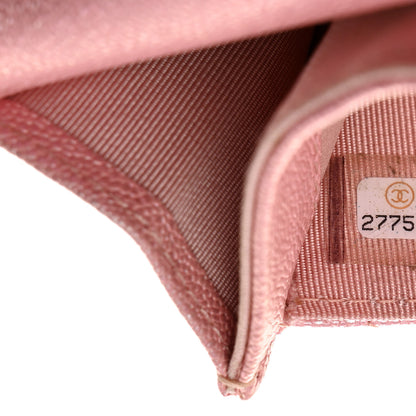 Chanel Iridescent Caviar Quilted Flap Card Holder Rose Pink 7 of 7