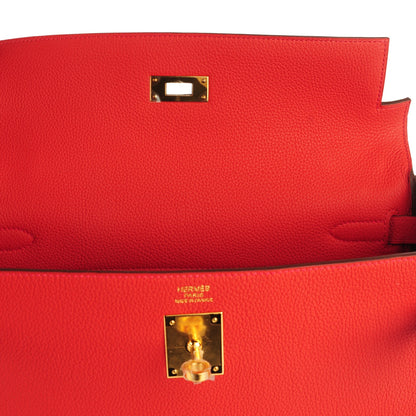 Hermes Togo Kelly Retourne 32 Geranium 14 of 19