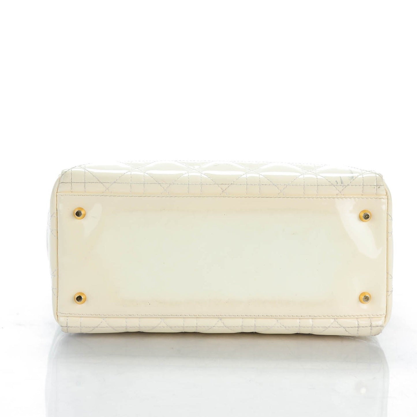 Patent Cannage Medium Lady Dior White