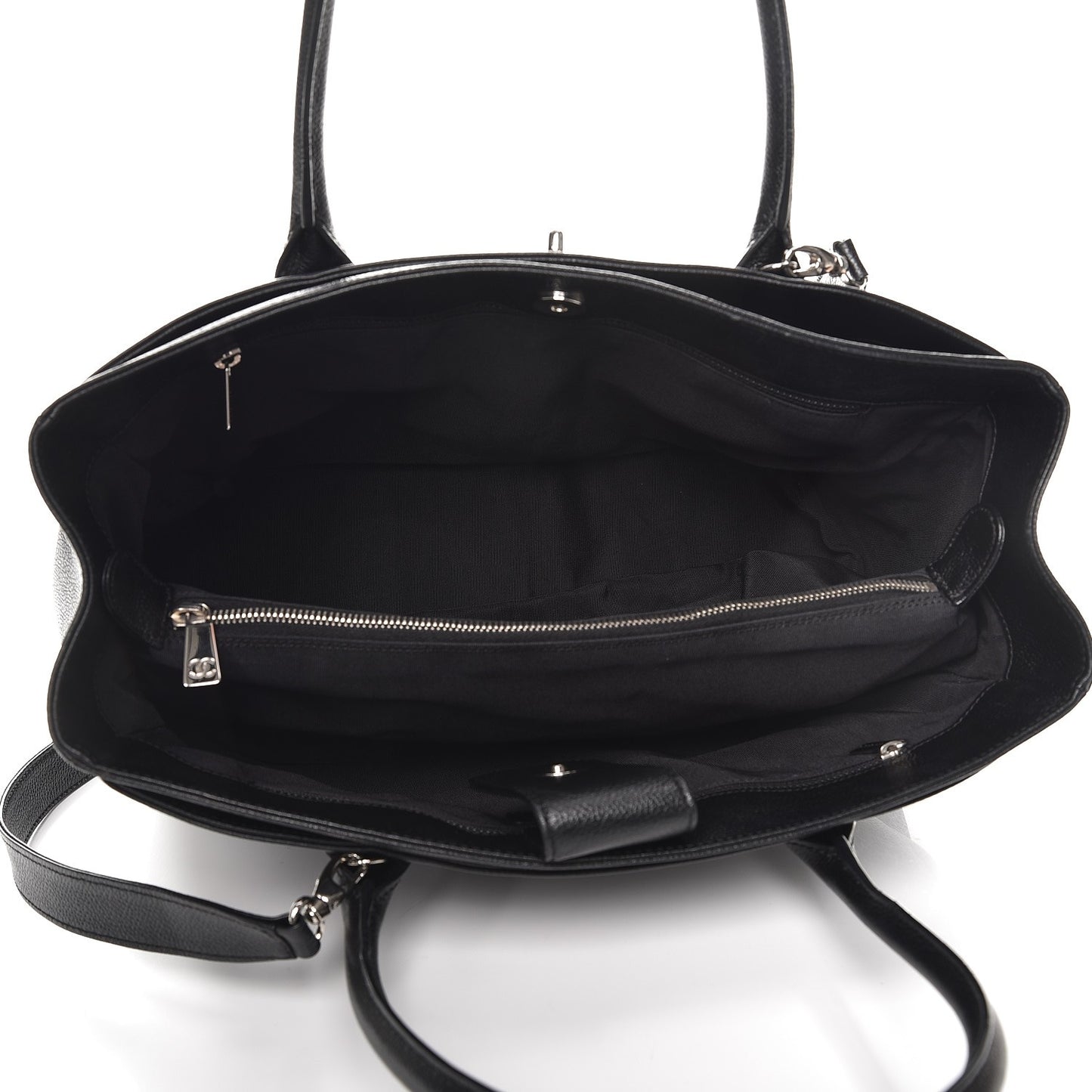 Calfskin Cerf Executive Shopper Tote Black