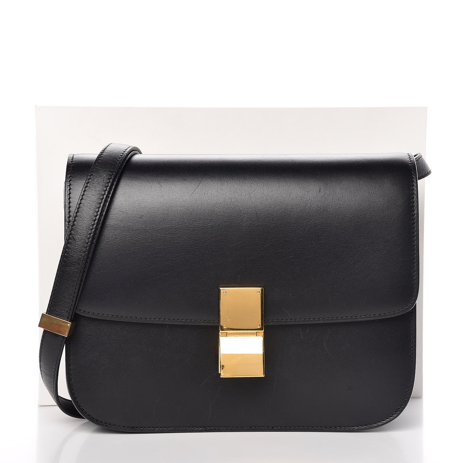 Celine Box Calfskin Medium Classic Box Flap Bag Black 11 of 11
