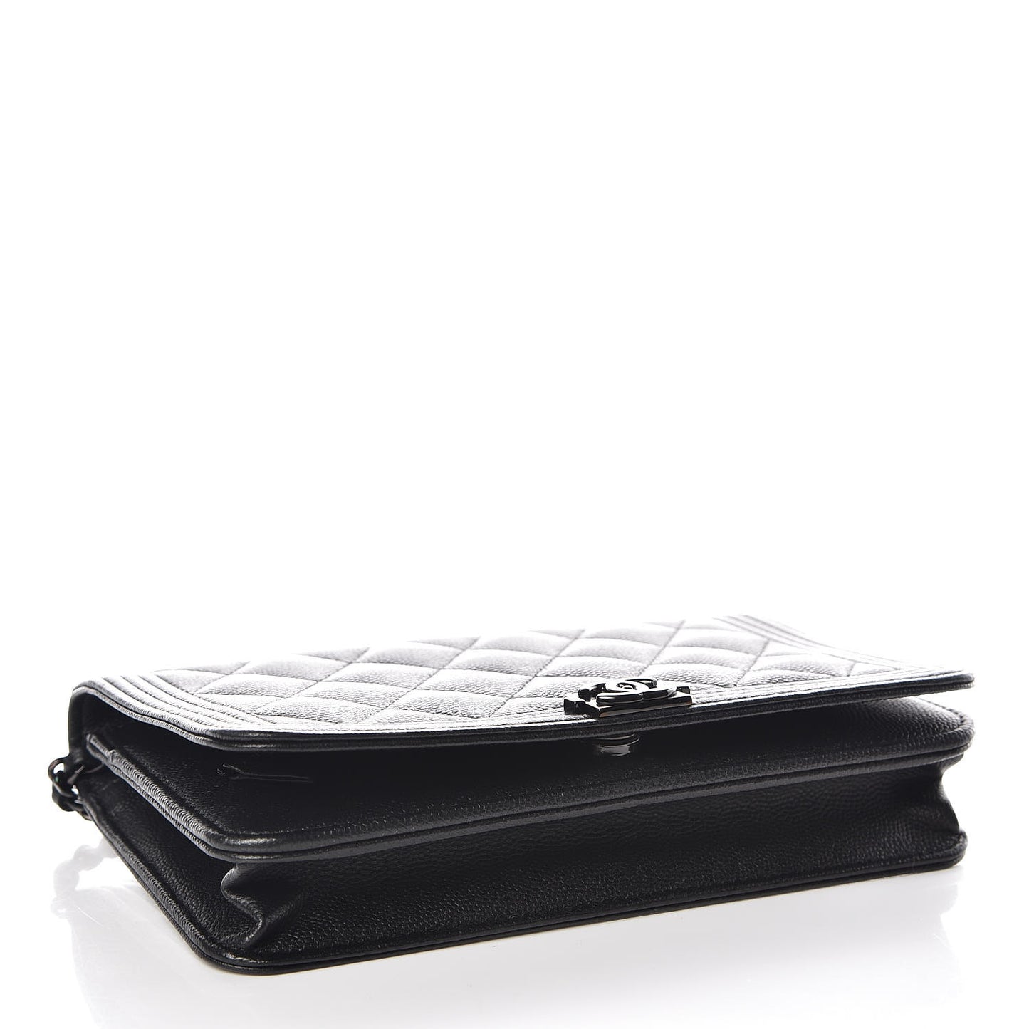Caviar Quilted Boy Wallet On Chain WOC So Black