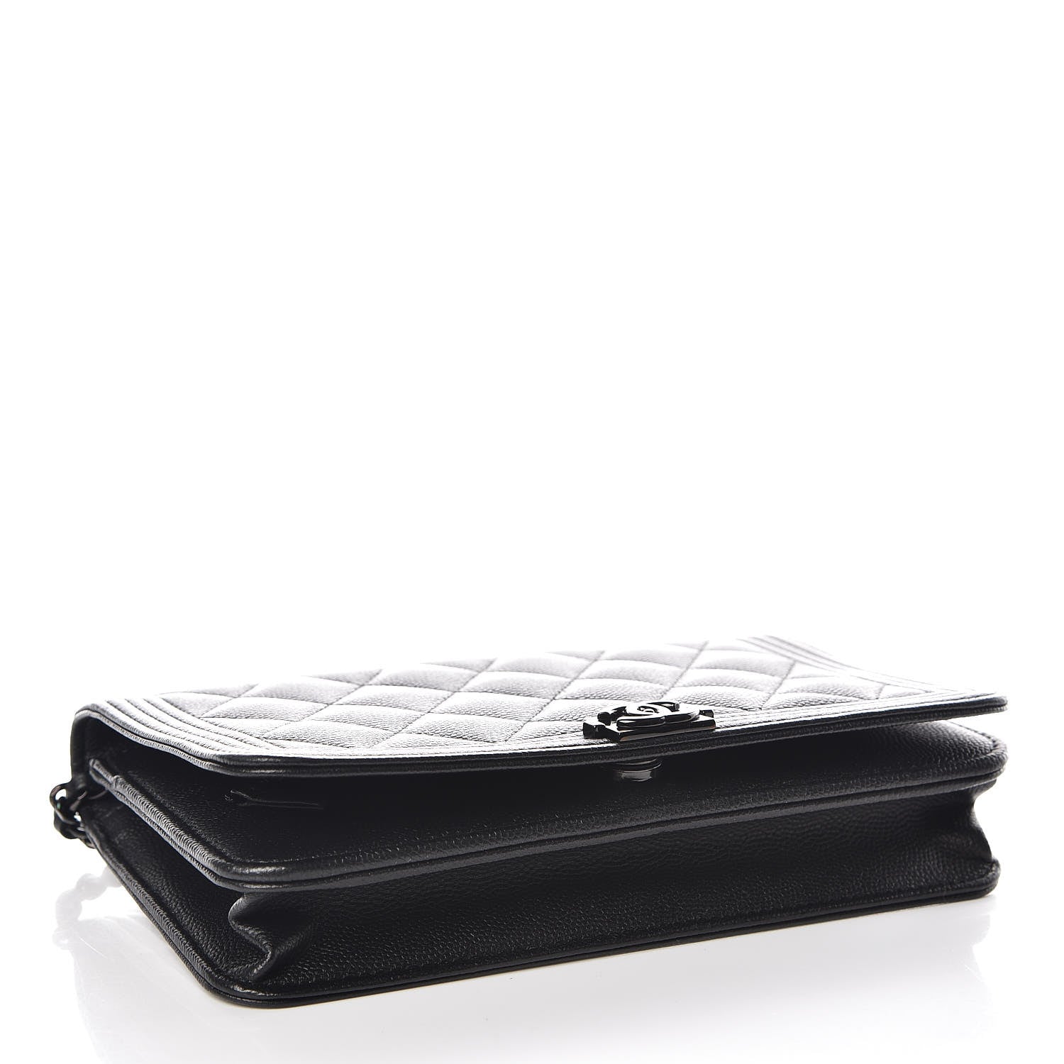 Chanel Caviar Quilted Boy Wallet On Chain WOC So Black 4 of 12