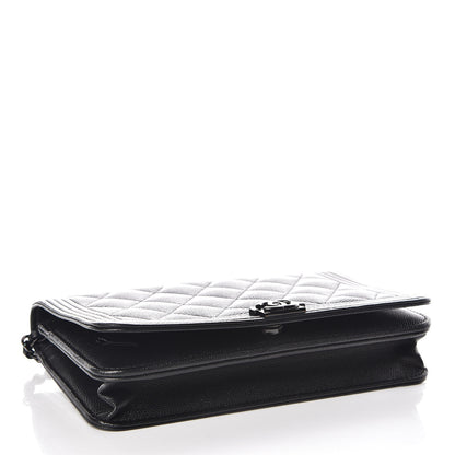 Chanel Caviar Quilted Boy Wallet On Chain WOC So Black 4 of 12
