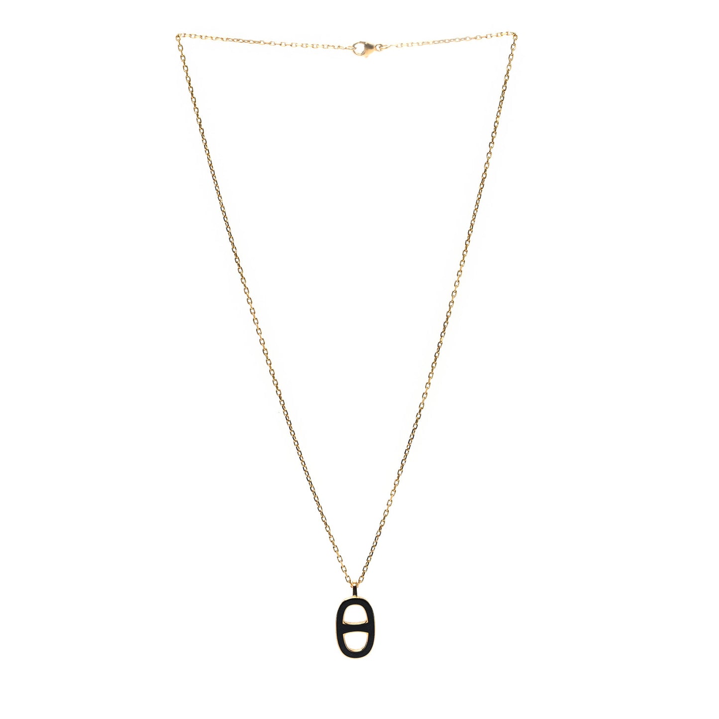 Laquered Iliade Pendant Necklace Black