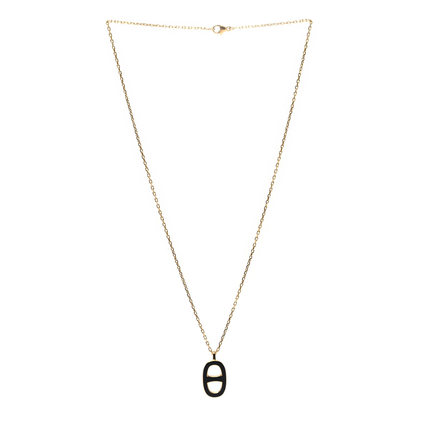 Hermes Laquered Iliade Pendant Necklace Black 3 of 5