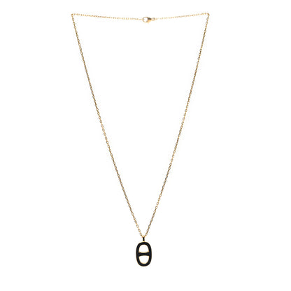 Hermes Laquered Iliade Pendant Necklace Black 3 of 5