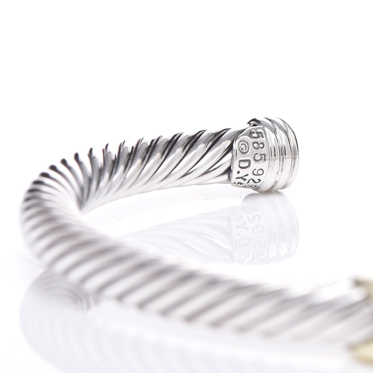 Sterling Silver 14K Yellow Gold 5mm X Station Cable Bracelet