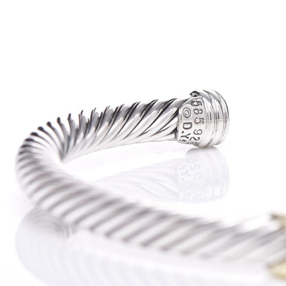 David Yurman Sterling Silver 14K Yellow Gold 5mm X Station Cable Bracelet 4 of 5