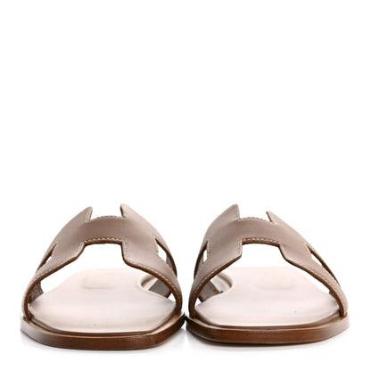 Hermes Box Calfskin Oran Sandals 39 Gold 3 of 9