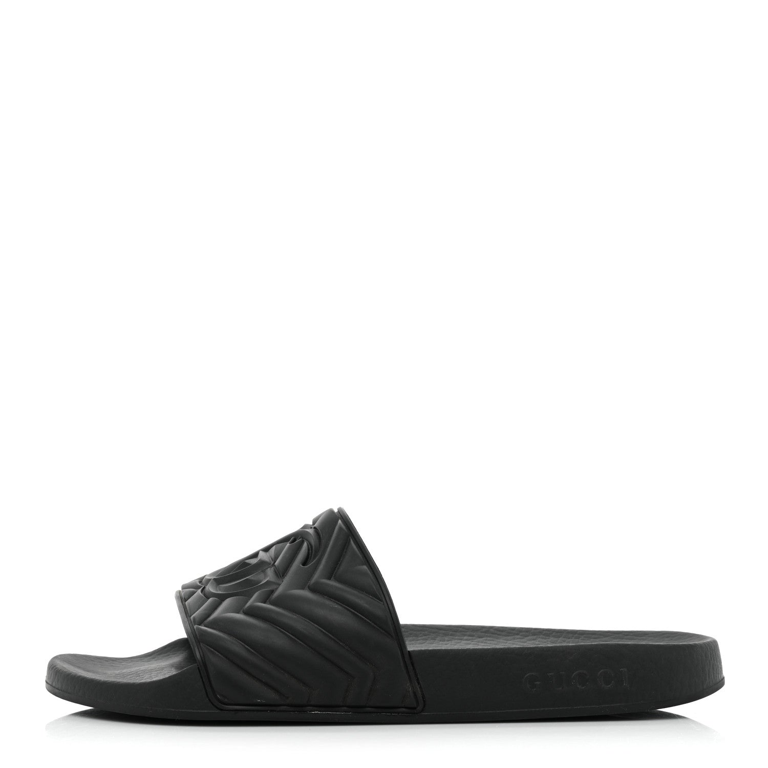Gucci Rubber Matelasse Mens Slide Sandals 11 Black 1 of 12
