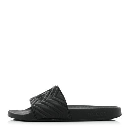 Gucci Rubber Matelasse Mens Slide Sandals 11 Black 1 of 12