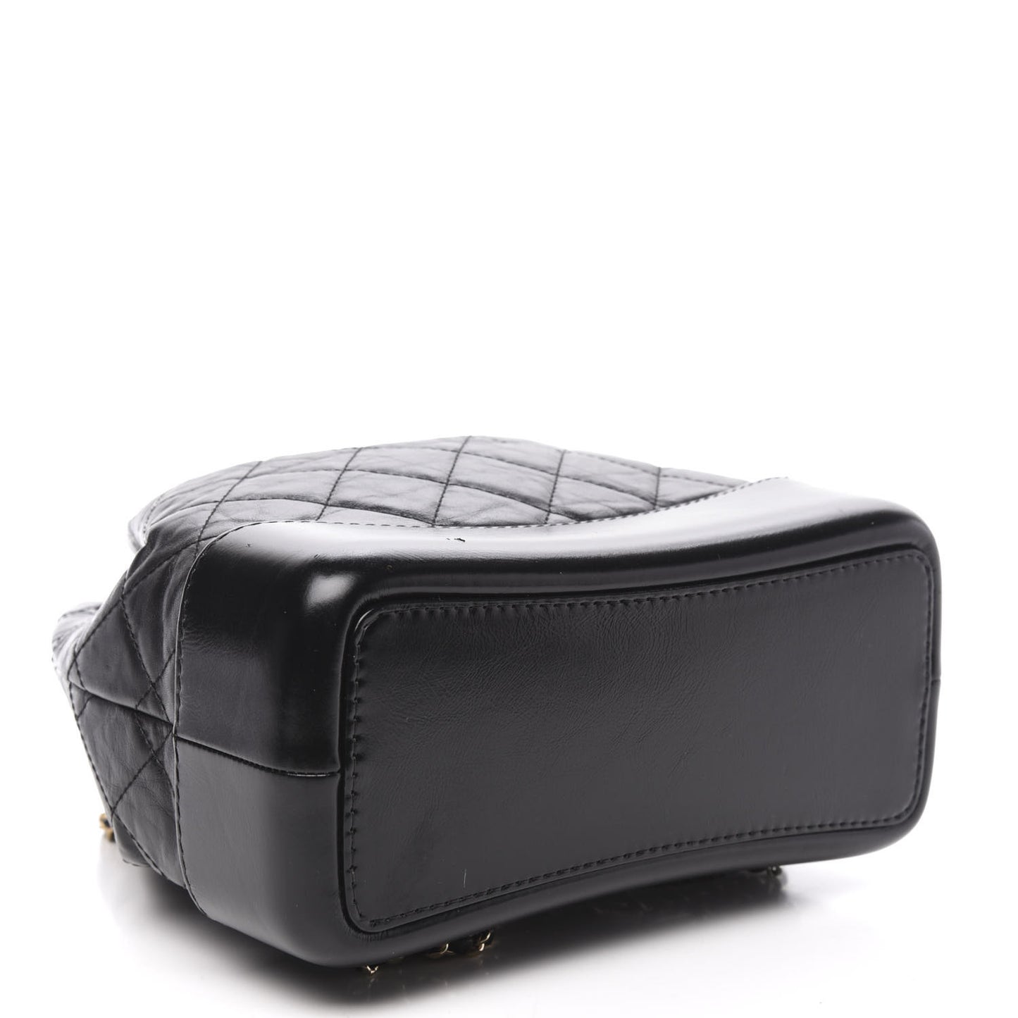 Aged Calfskin Quilted Small Gabrielle Backpack Black