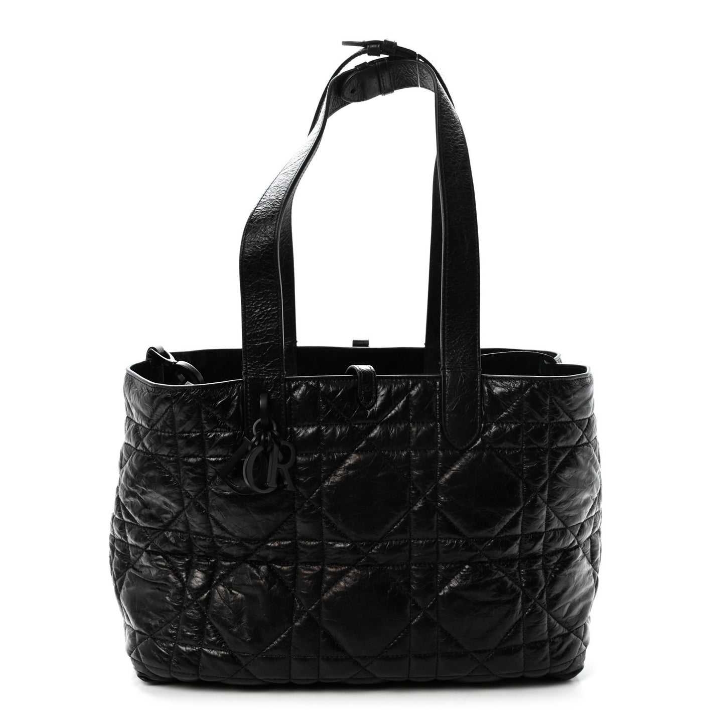 Crinkled Calfskin Macrocannage Medium Toujours Black