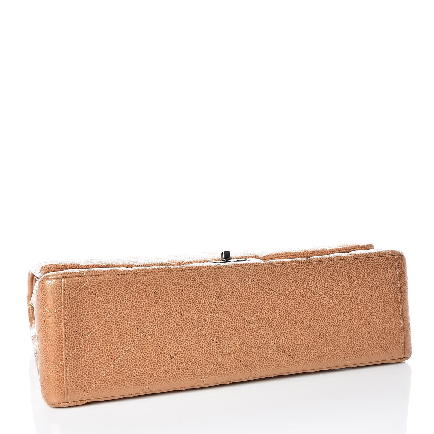 Metallic Soft Caviar Quilted Maxi Double Flap Copper