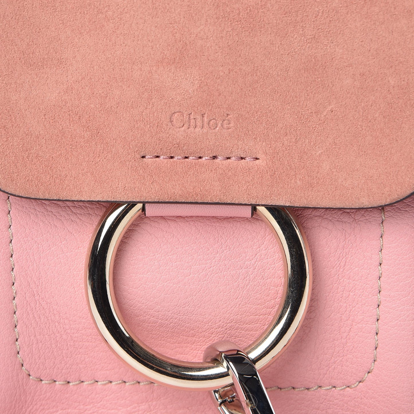 Suede Calfskin Mini Faye Backpack Washed Pink