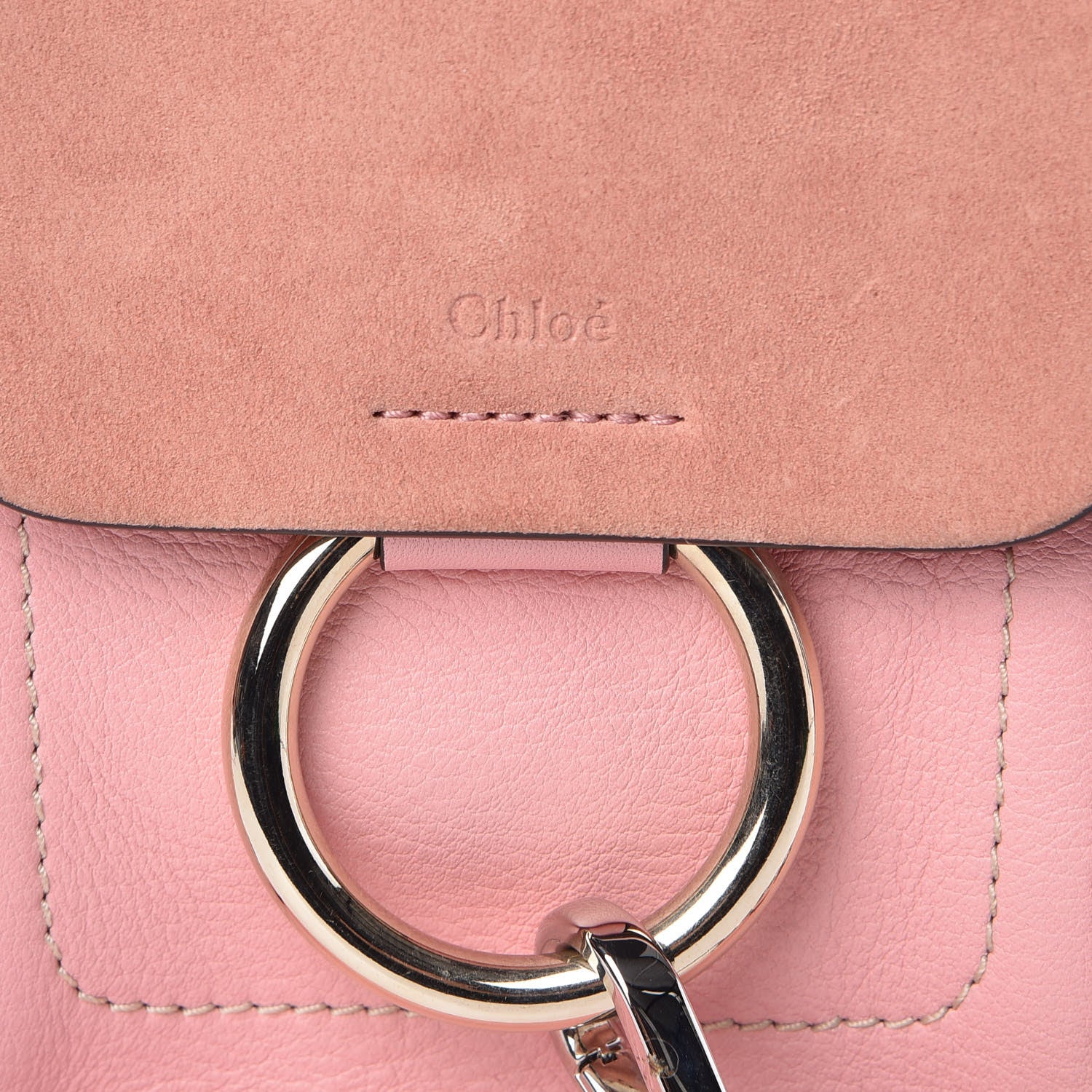 Chloe Suede Calfskin Mini Faye Backpack Washed Pink 6 of 10