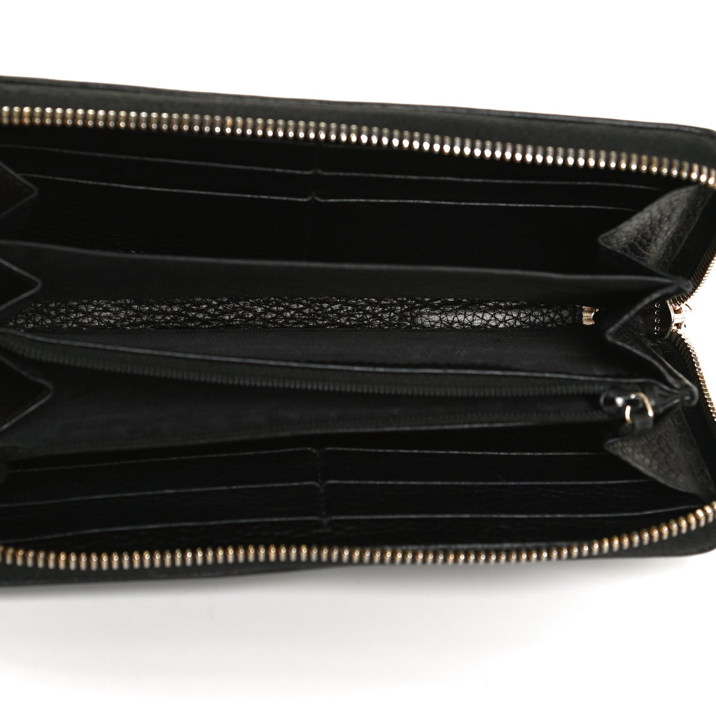 Pebbled Calfskin Soho Zip Around Wallet Black