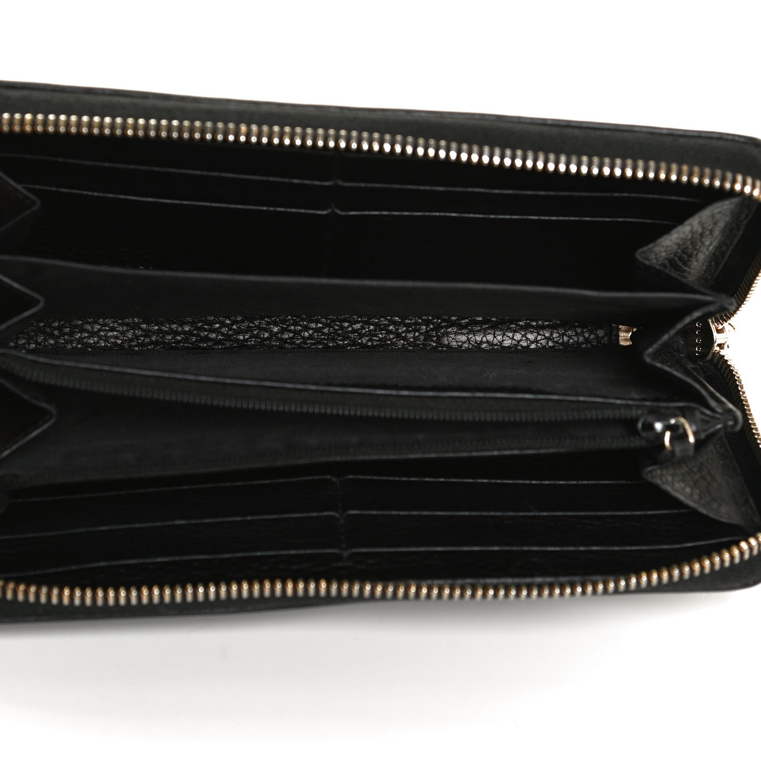 Gucci Pebbled Calfskin Soho Zip Around Wallet Black 5 of 12