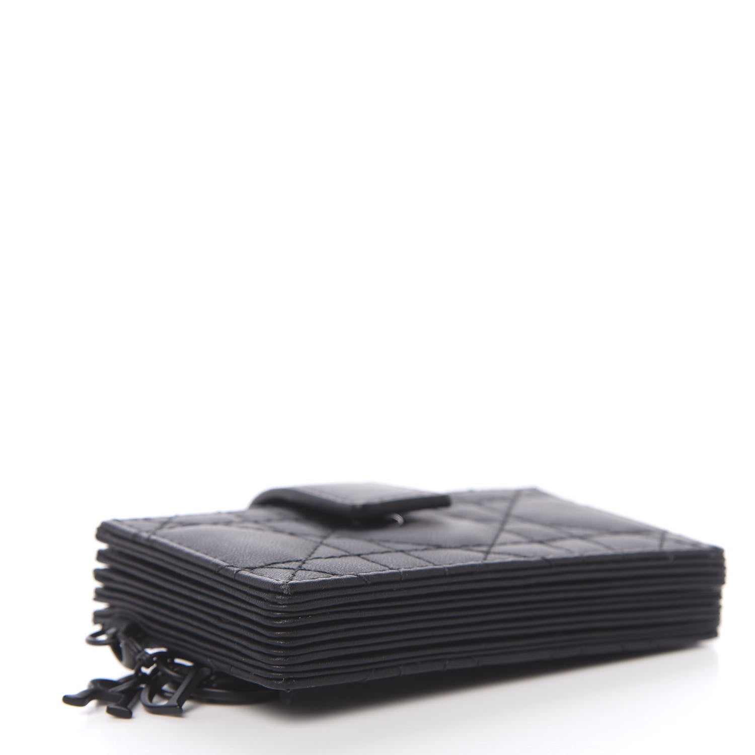Christian Dior Ultra Matte Calfskin Cannage Lady Dior 5-Gusset Card Holder Black 4 of 7