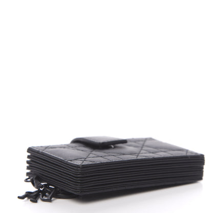 Christian Dior Ultra Matte Calfskin Cannage Lady Dior 5-Gusset Card Holder Black 4 of 7