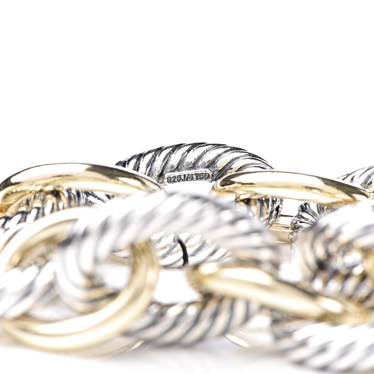 Sterling Silver 18K Yellow Gold 17mm Extra Large Oval Link Bracelet