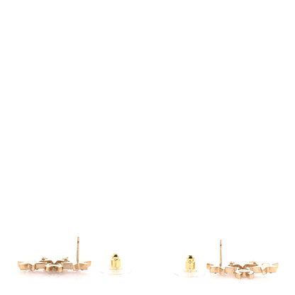 Chanel Crystal Pearl CC Star Earrings Gold 3 of 4