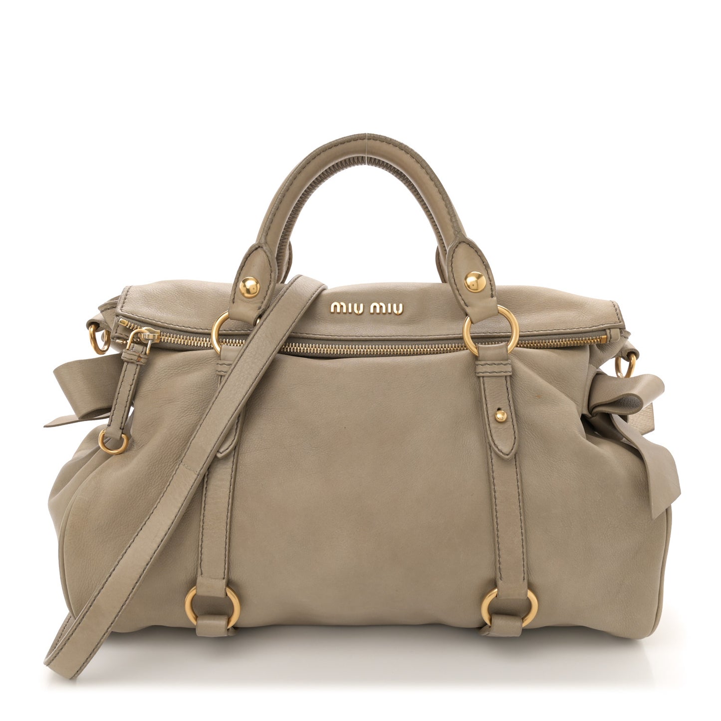 Vitello Medium Bow Bag Grey