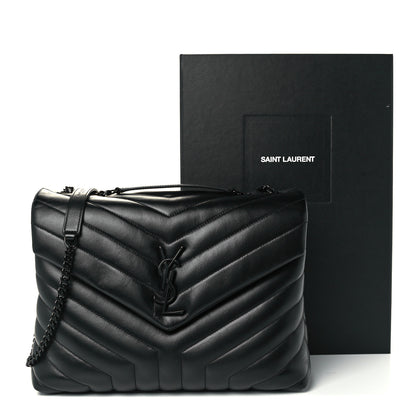 Saint Laurent Calfskin Y Quilted Monogram Medium Loulou Chain Satchel Black 12 of 12