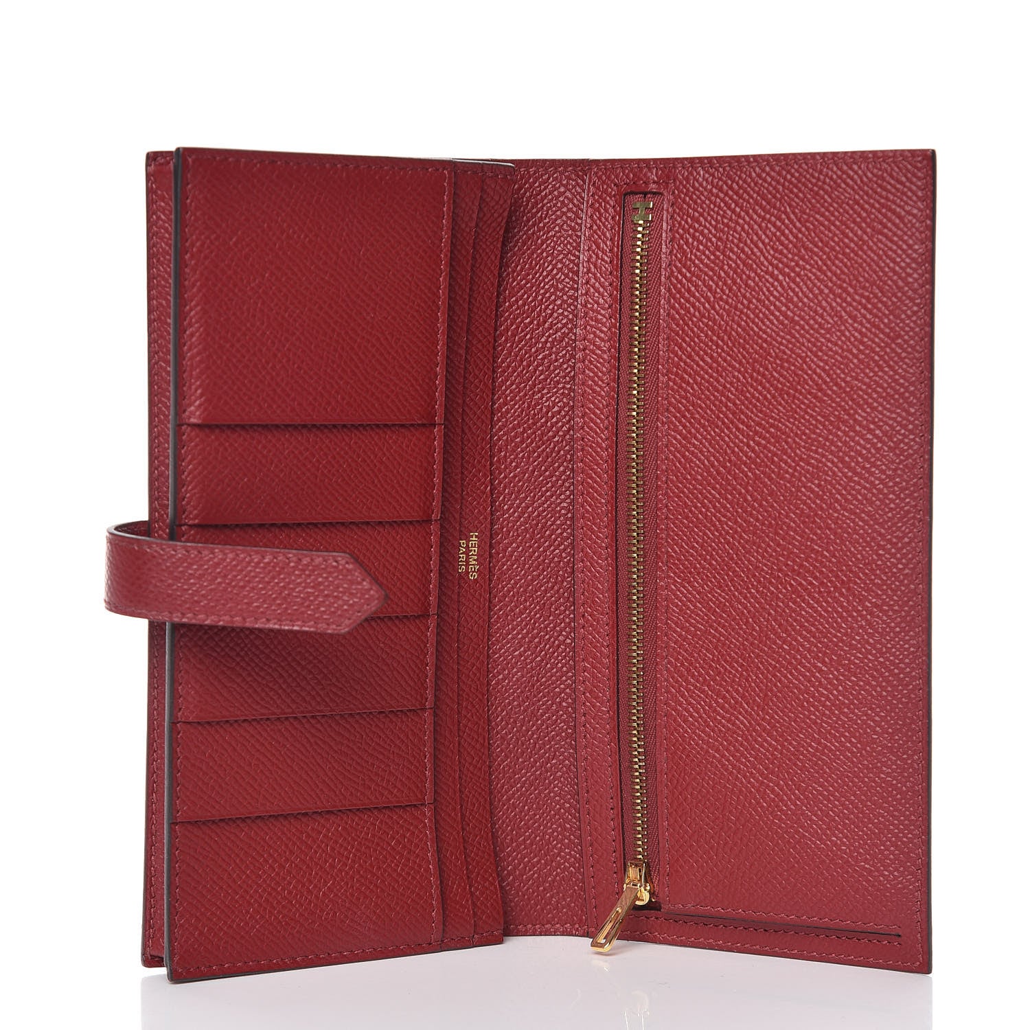 Hermes Epsom Bearn Gusset Wallet Rouge Grenat 5 of 8