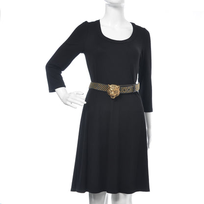 Gucci Calfskin Studded Feline Belt 100 40 Black 2 of 6