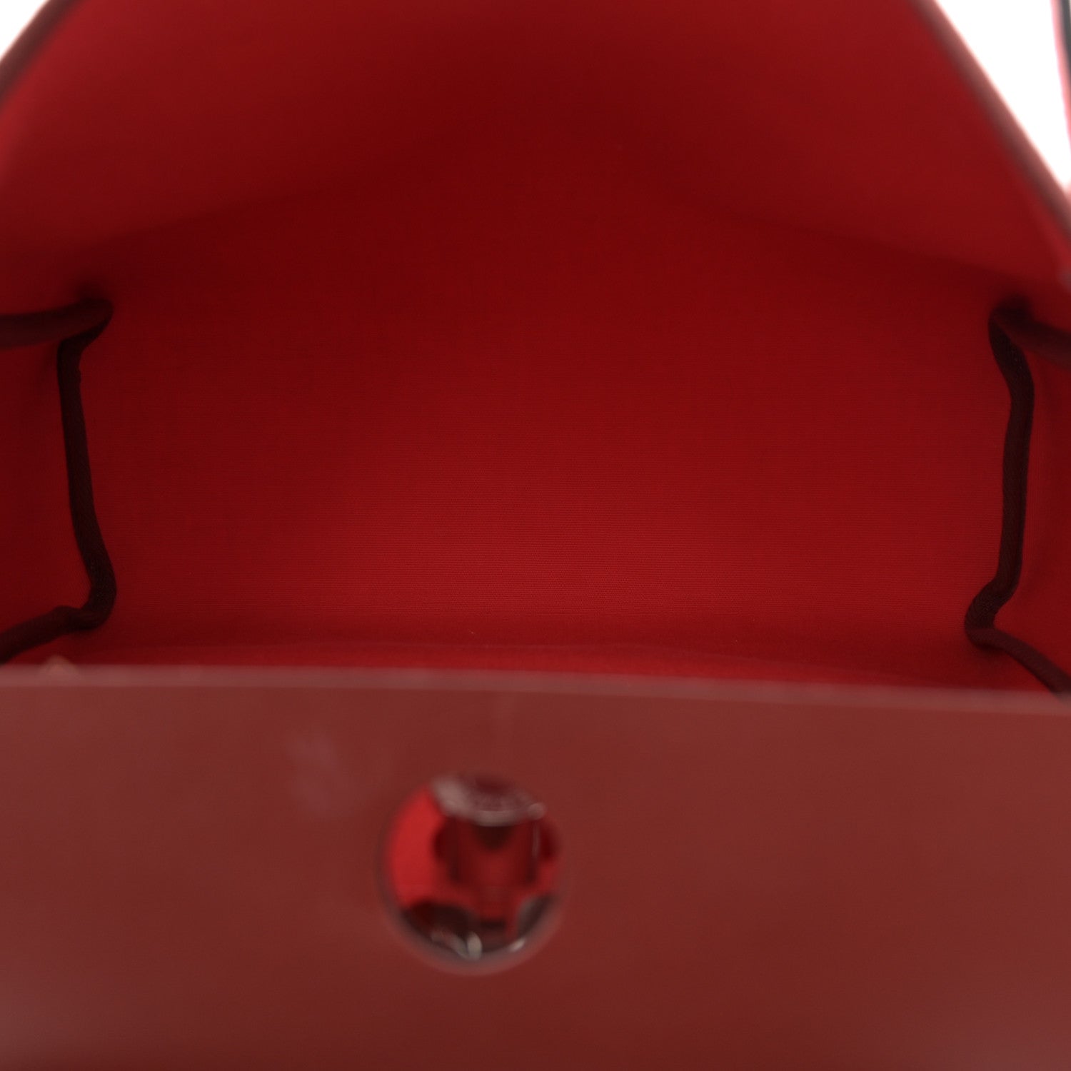 Hermes Toile Officier Vache Hunter Herbag Zip Retourne 31 PM Bougainvillea Rouge H 6 of 15