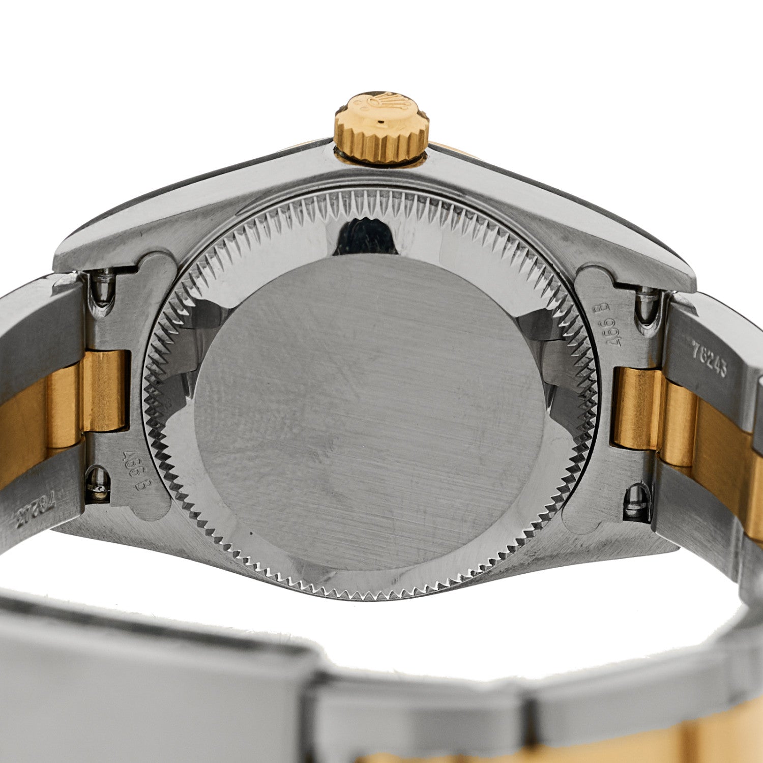 Rolex Stainless Steel 18K Yellow Gold 24mm Oyster Perpetual Watch White Roman 76183 4 of 5