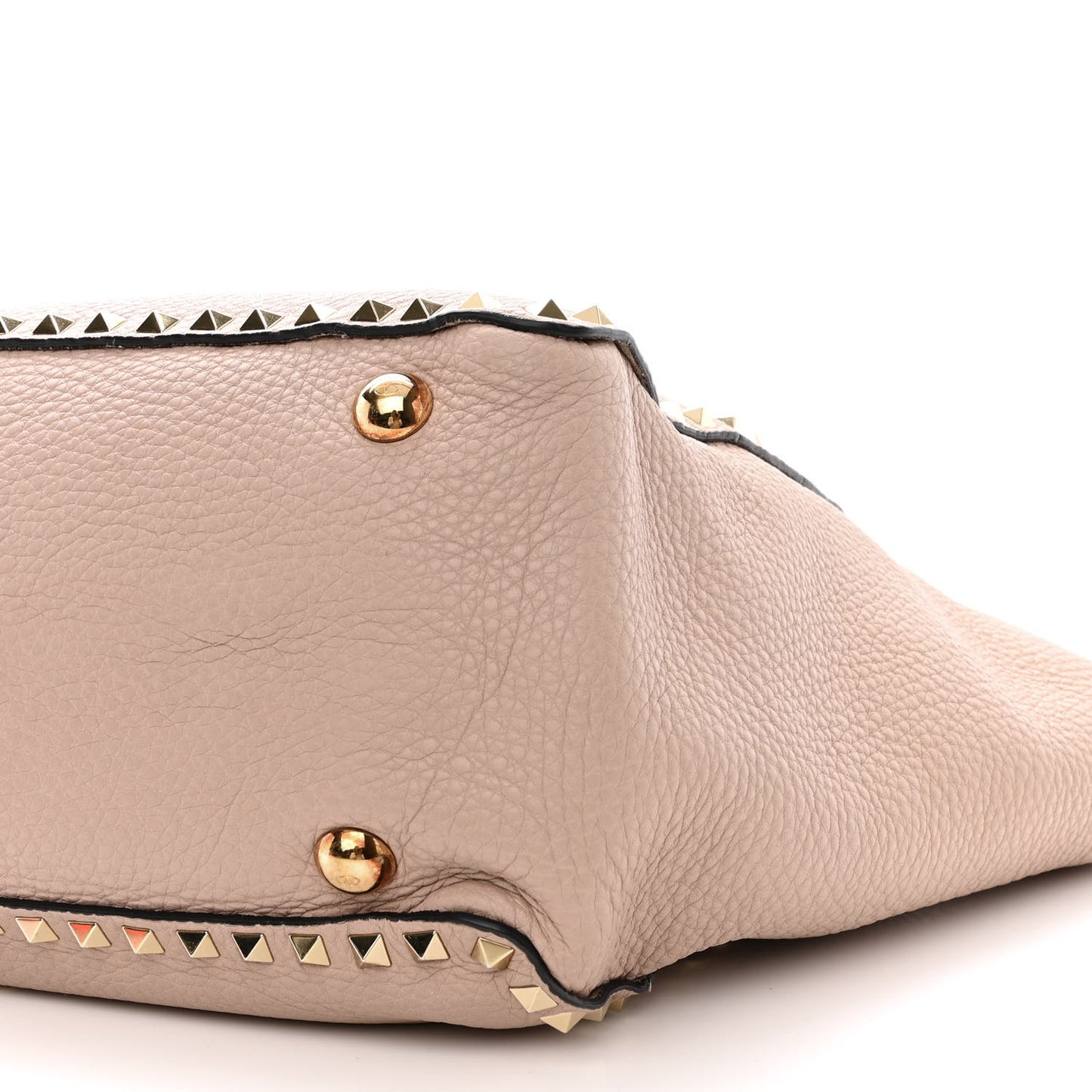 Pebbled Calfskin Medium Rockstud Tote Poudre