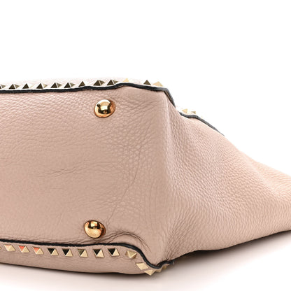 Valentino Garavani Pebbled Calfskin Medium Rockstud Tote Poudre 11 of 15