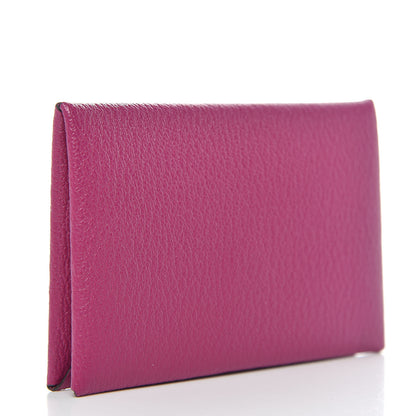 Hermes Chevre Mysore Calvi Card Case Rose Pourpre 3 of 7