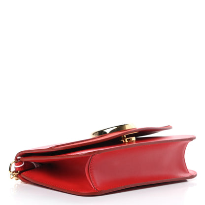 Chloe Calfskin Suede C Clutch With Chain Plaid Red 4 of 12