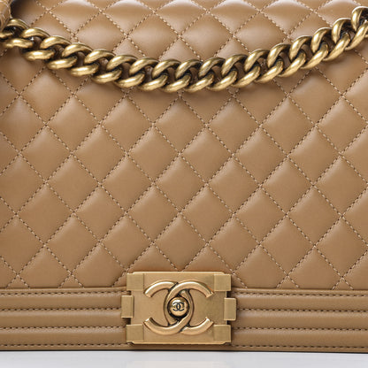 Chanel Lambskin Quilted New Medium Boy Flap Beige 10 of 11