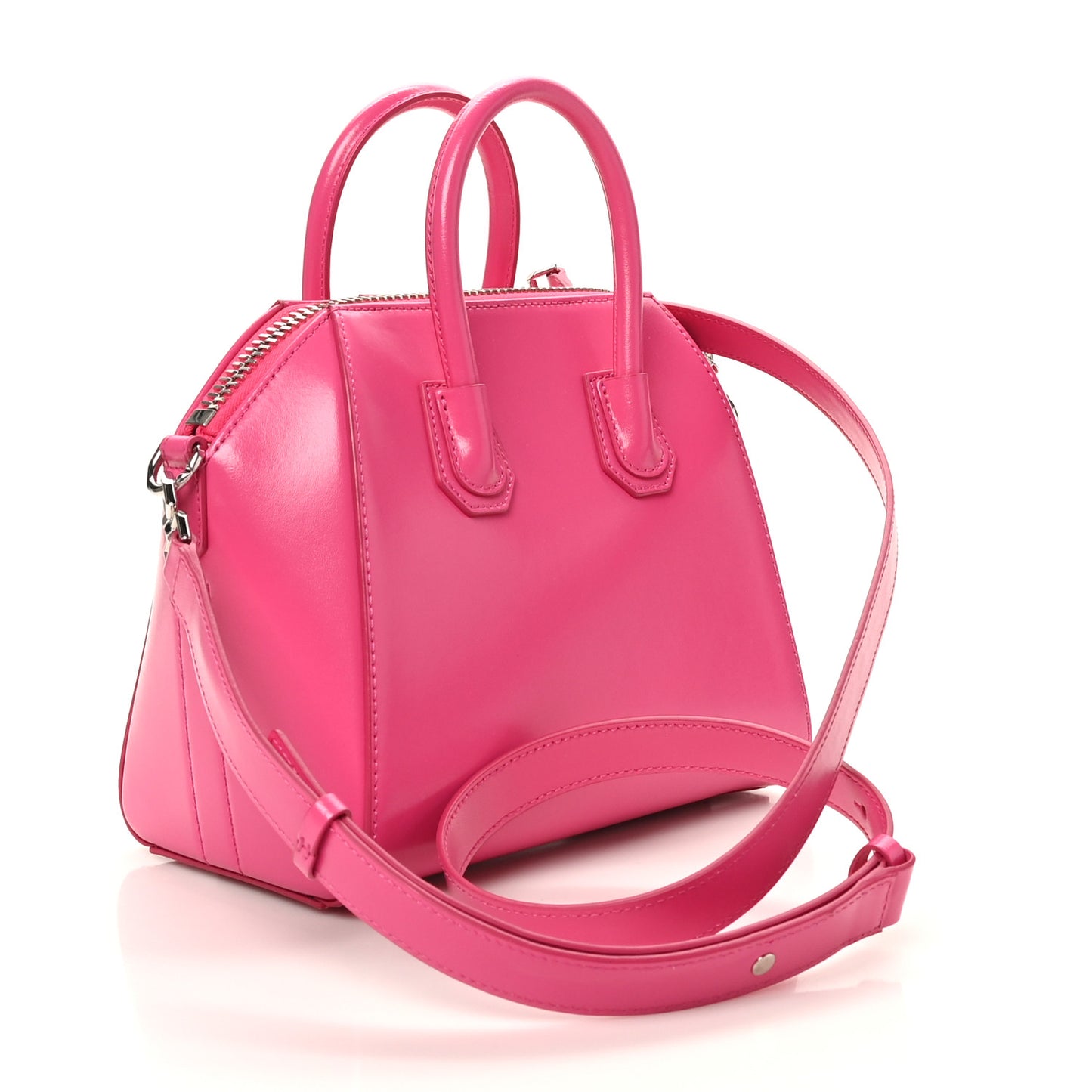 Shiny Lord Calfskin Mini Antigona Shocking Pink