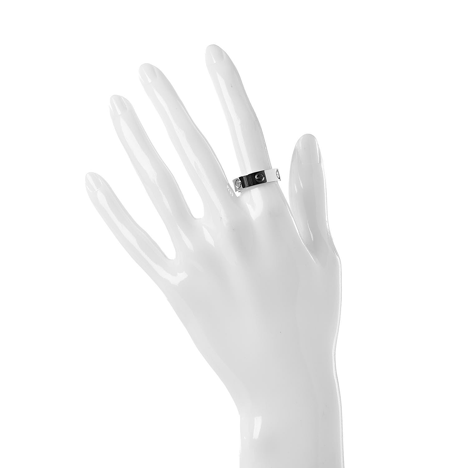 Cartier 18K White Gold 5.5mm LOVE Ring 55 7.25 2 of 4