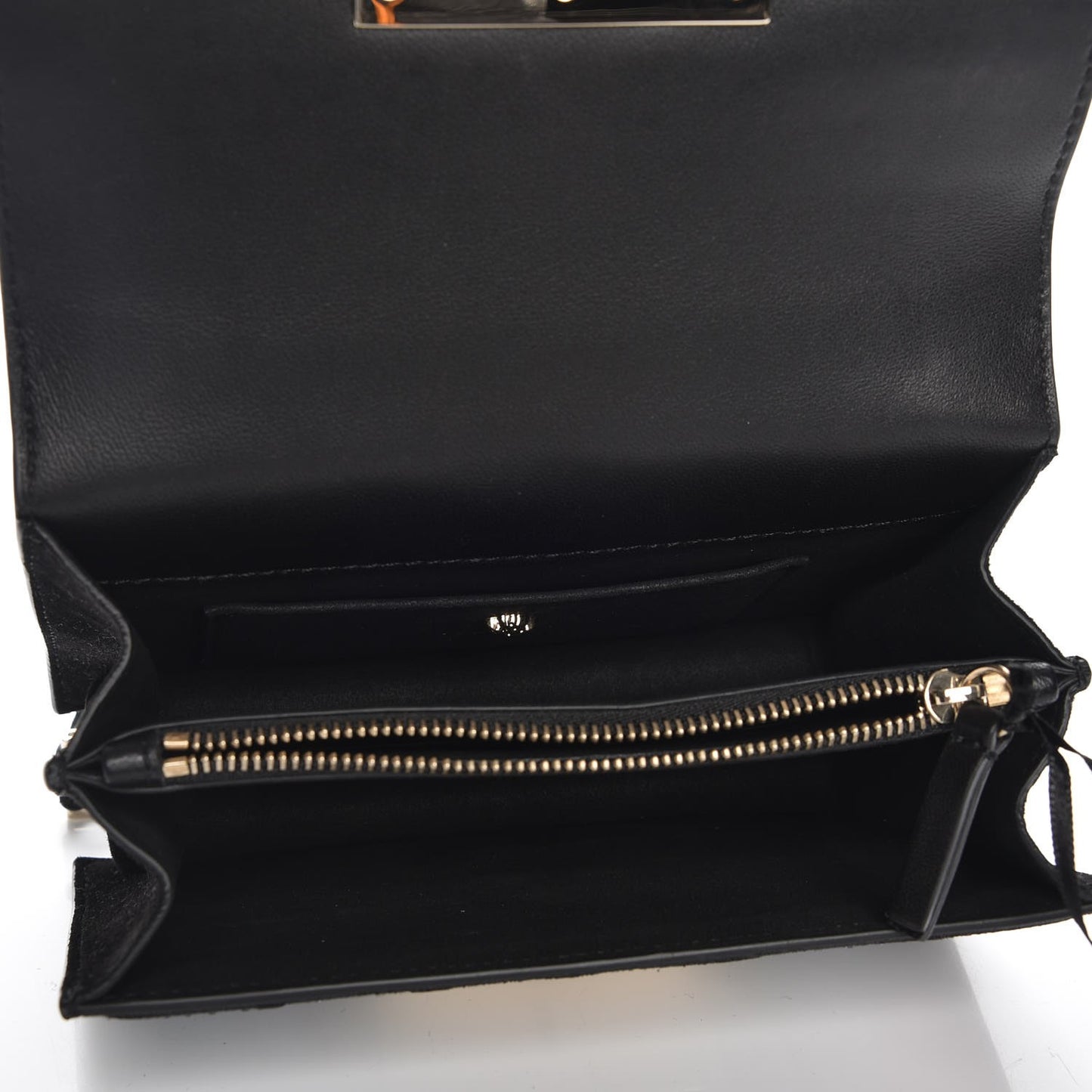 Nappa Crystal Small Baroccoflage Diamante Flap Black