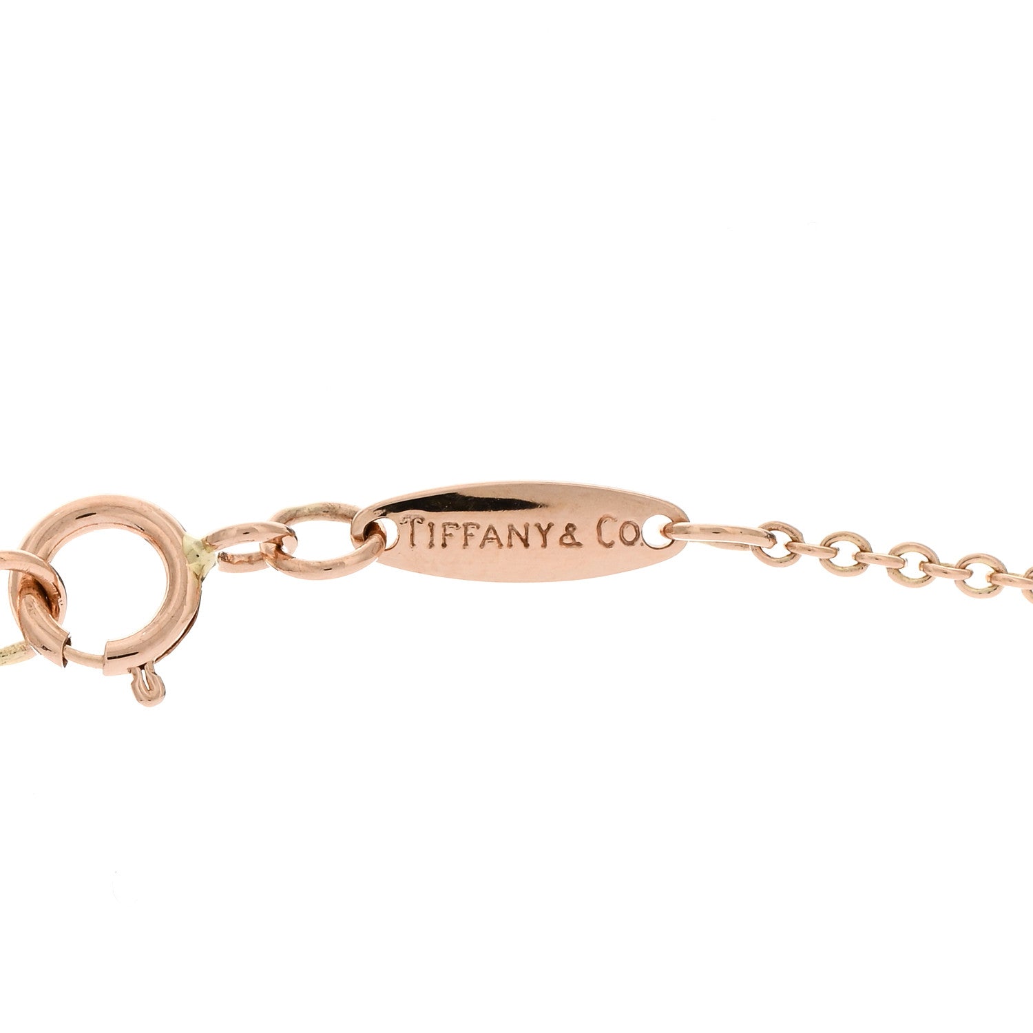 Tiffany 18K Rose Gold Diamond .03ct Elsa Peretti Diamonds by the Yard Pendant Necklace 3 of 4
