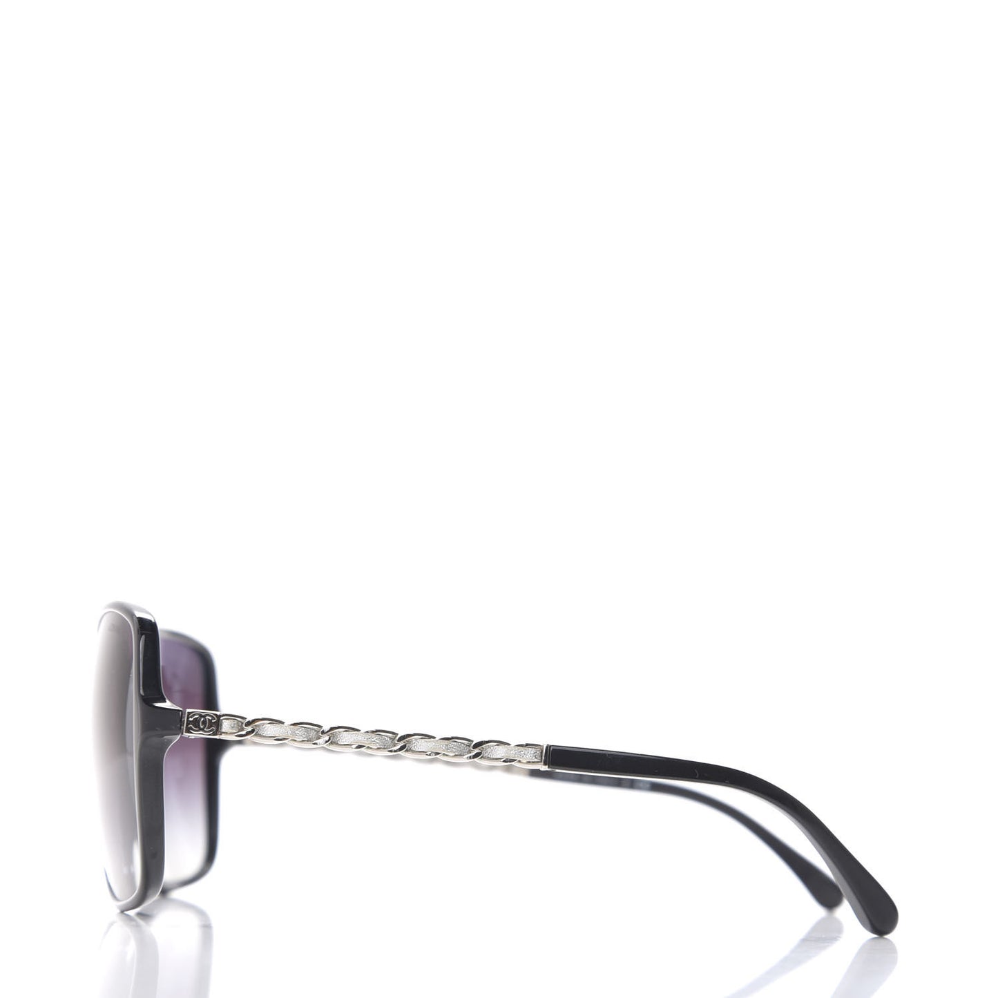 Lambskin Square Chain Sunglasses 5210-Q Black