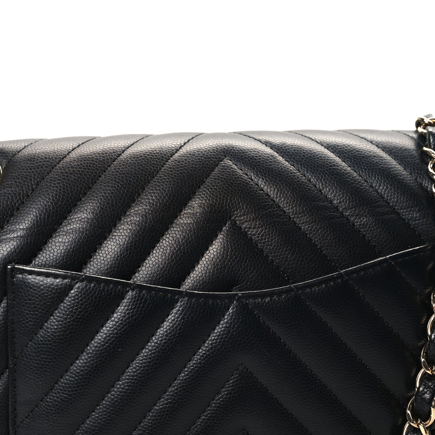 Chanel Caviar Chevron Quilted Medium Double Flap Black 11 of 11