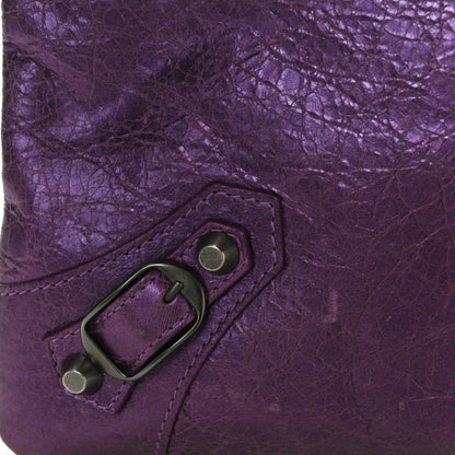 Balenciaga Agneau Classic Hardware Envelope Clutch Metallic Purple 13 of 13