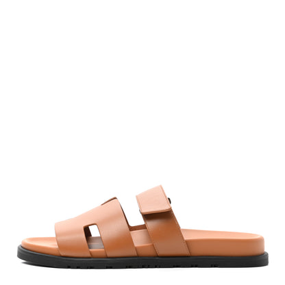 Hermes Calfskin Mens Chypre Sandals 43 Gold 1 of 9