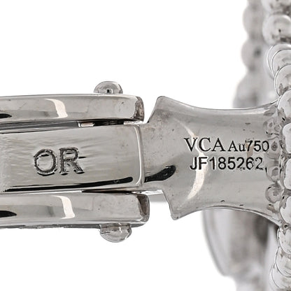 Van Cleef & Arpels 18K White Gold Diamond Vintage Alhambra Earrings 4 of 4